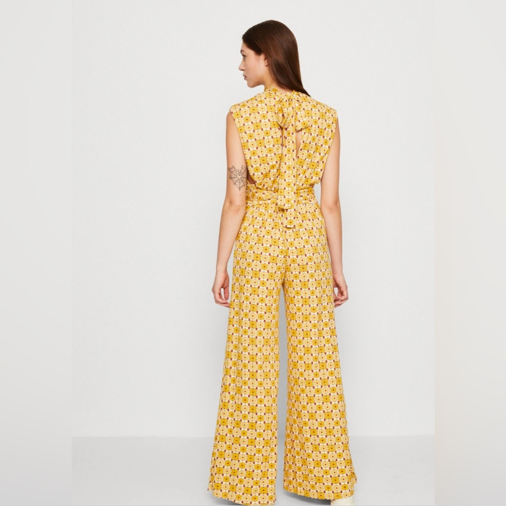 NEW FREE PEOPLE ❗️LAST ONE❗️- Vibe Check Jumpsuit in Sunflower Combo - Picture 8 of 14